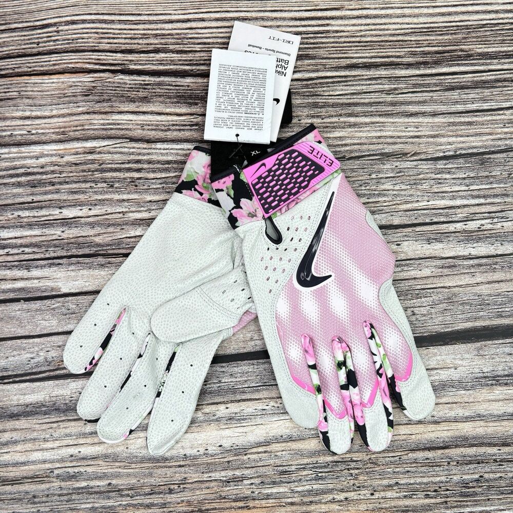 Mens Sz XL Nike Alpha Elite Mother’s Day Baseball Batting Gloves MLB PE Pink